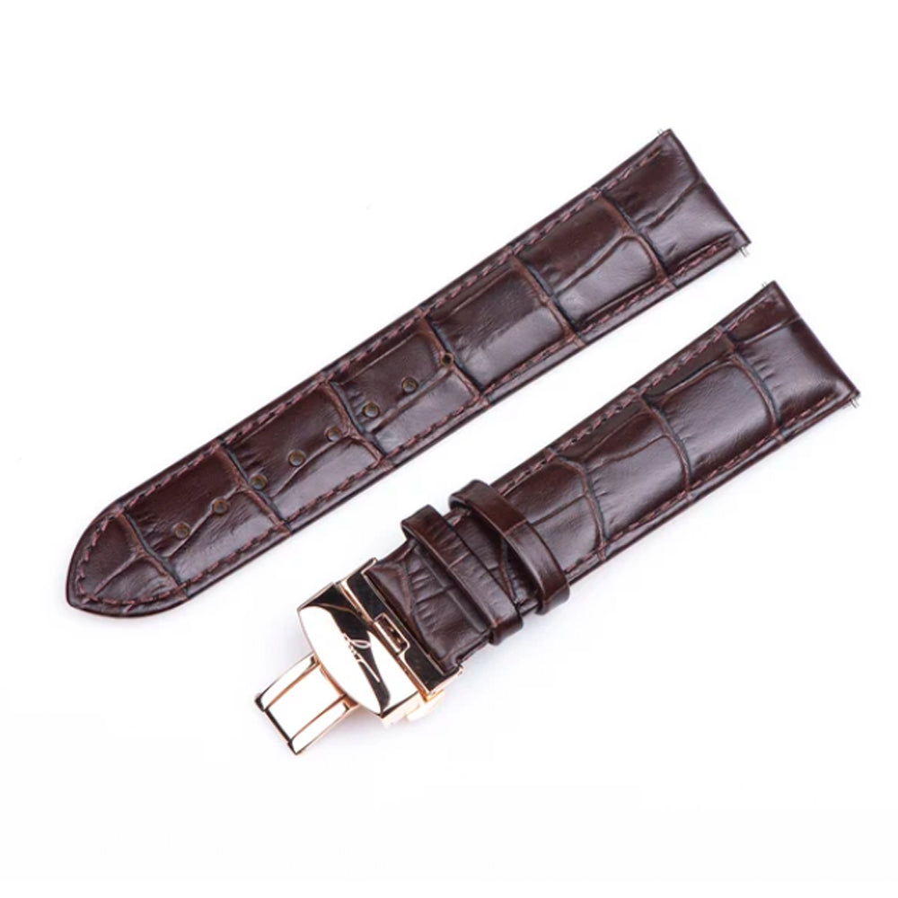 Sugess Watch Sugess Brown bamboo texture Style Leather w/ Butterfly Buckle