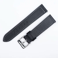 Sugess Watch Sugess Black with White quilted line Style Leather w/ Pin Buckle